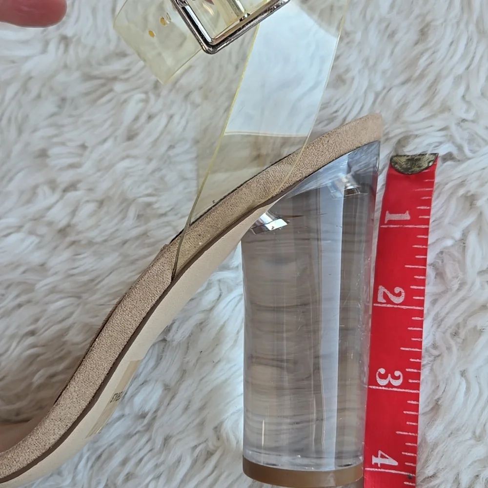 Steve Madden Clearer Clear Strappy Round Heel Dress Shoes US 7.5 - Picture 7 of 8